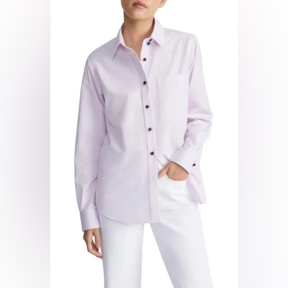 Lafayette 148 micro gingham cotton poplin Button-Up shirt